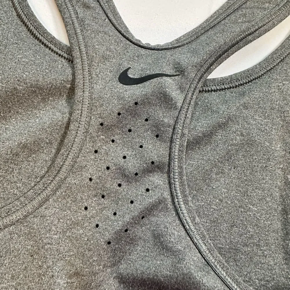 EUC NIKE Women’s Gray/Black Just Do It Sports Bra Athletic- Size Large